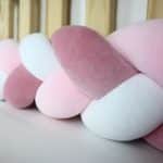 Tour de lit tressé - Rose Blanc Rose