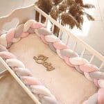 Tour de lit tressé - Rose Gris Blanc