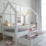 Lit cabane blanc Stockholm avec tiroir 80x160 cm