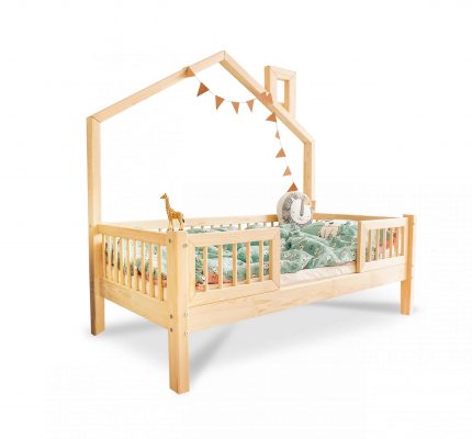 Bedhuisje Zoé met uitvalbeveiliging - Centrale toeganglit cabane avec barrière